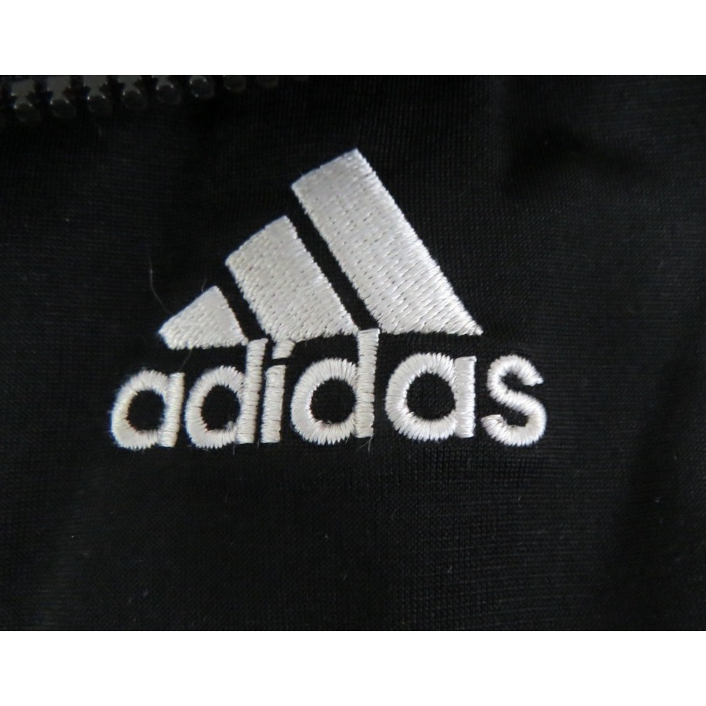 Adidas Womens XL 18 20 Black 3 Stripe Track Jacket Full Zip Athletic Top - Picture 4 of 8